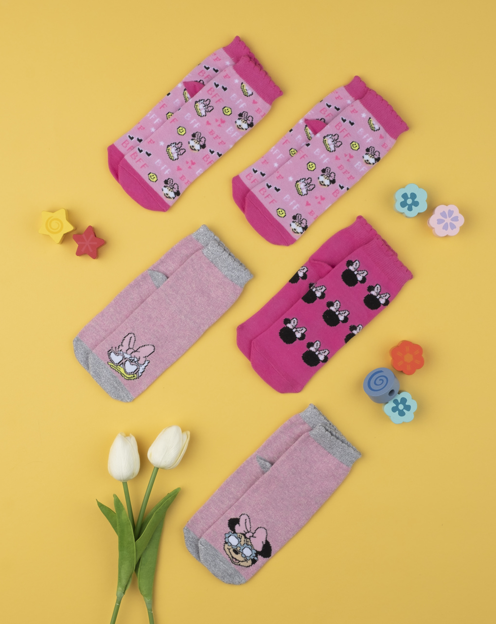 Pacote de 5 meias infantis "minnie & daisy" - Prénatal