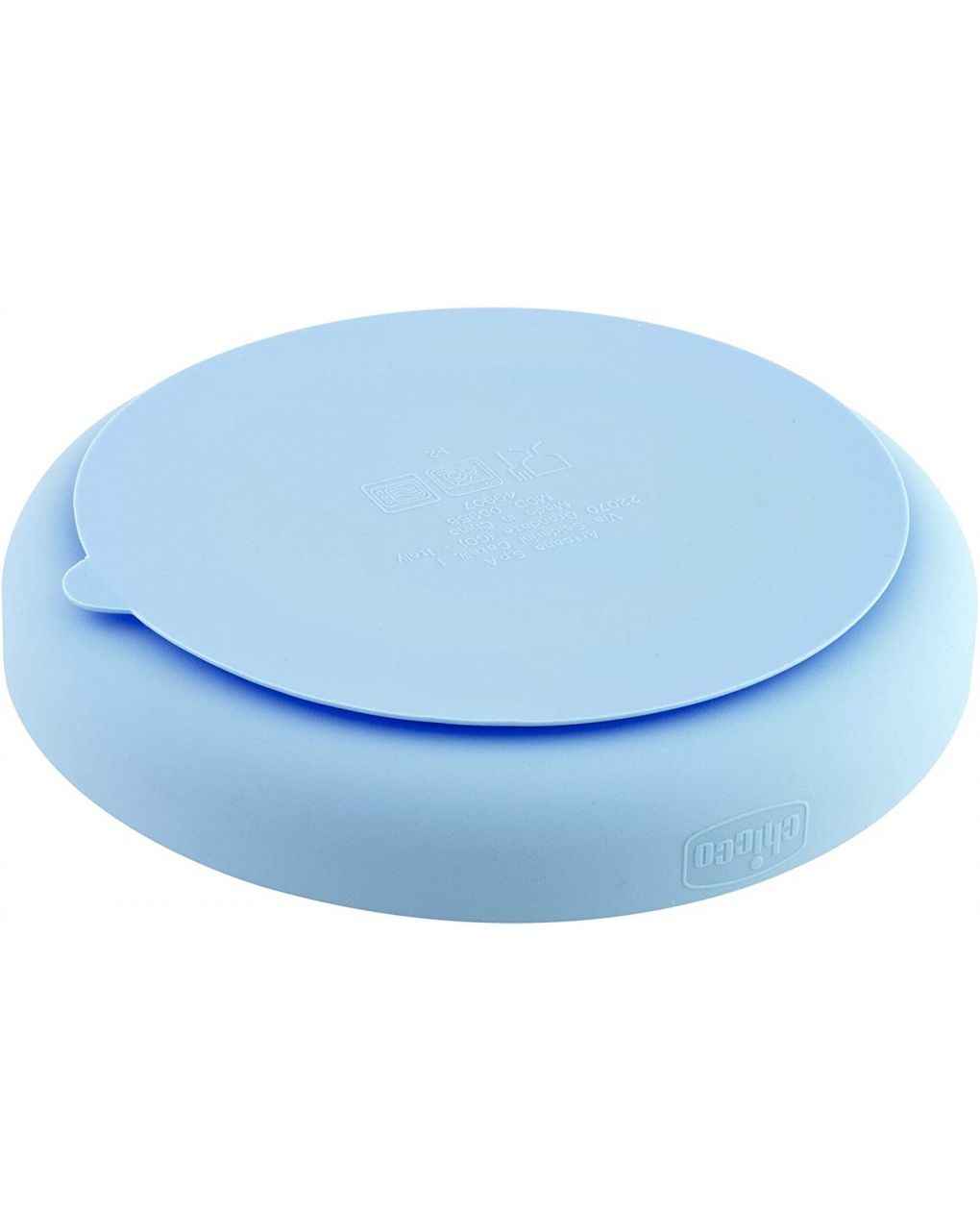 Placa de silicone com compartimentos com ventosa 12 meses + azul claro - Chicco