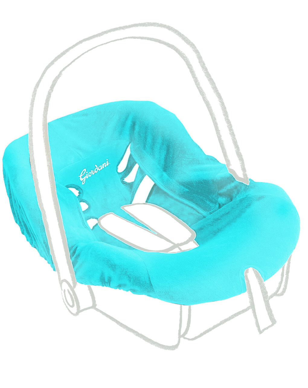 Capa para cadeirinha de bebê gr 0+ azul claro - Giordani