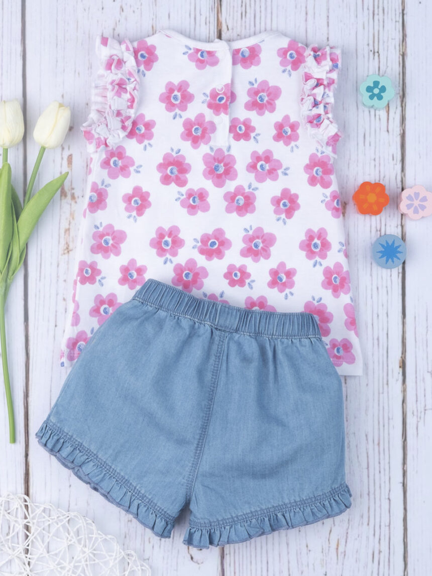 Shorts femininos completos + top "flor" - Prénatal