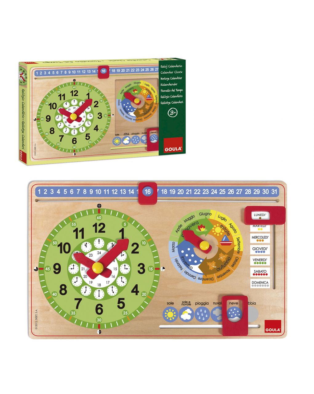 Goula - pequeno relógio de calendário italiano - Goula