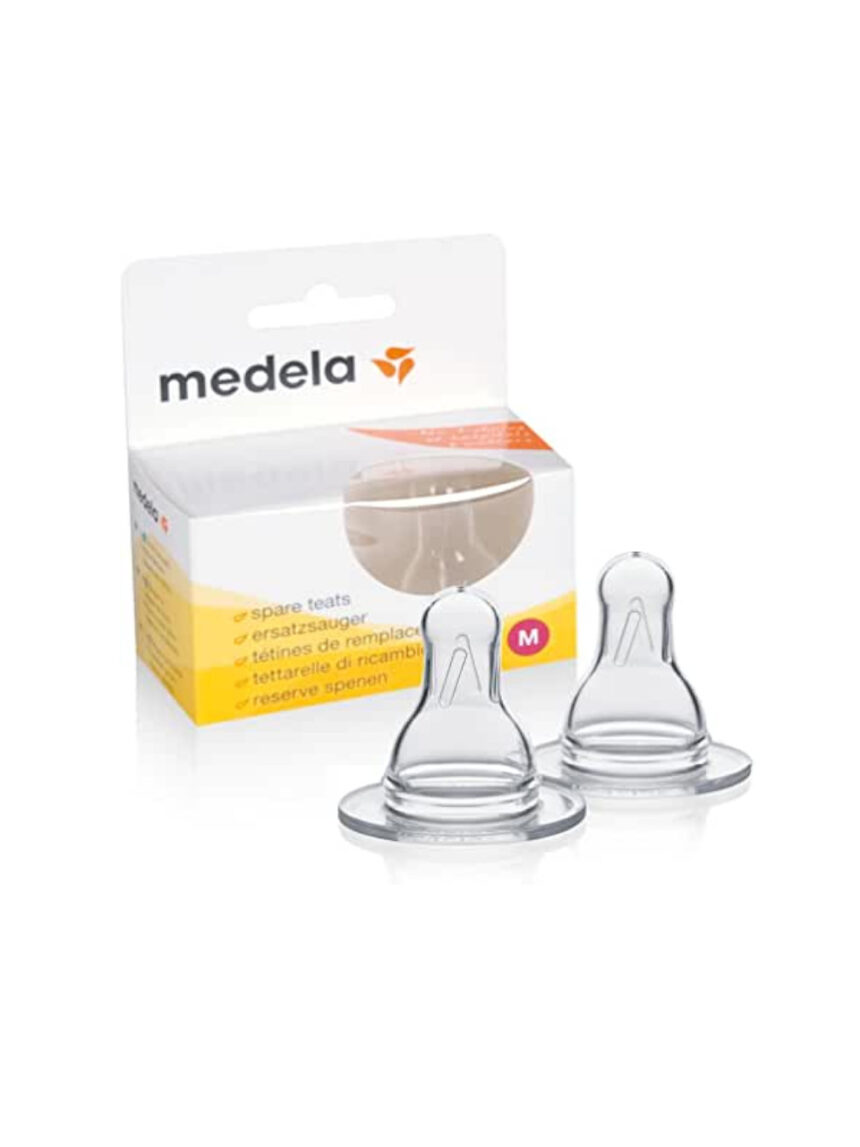 Tetinas de silicone, fluxo médio, 2 pçs - Medela