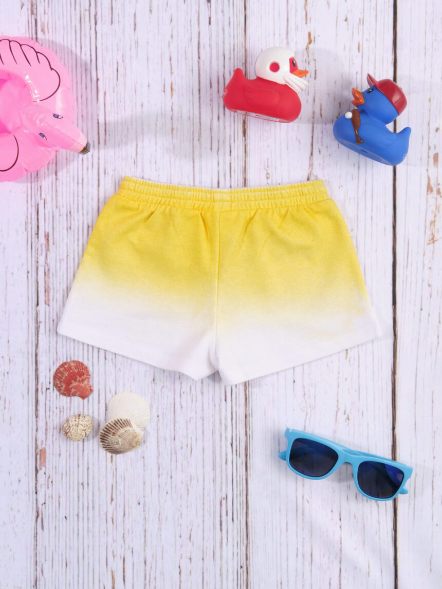 Shorts jersey amarelo / branco com efeito gradiente - Prénatal