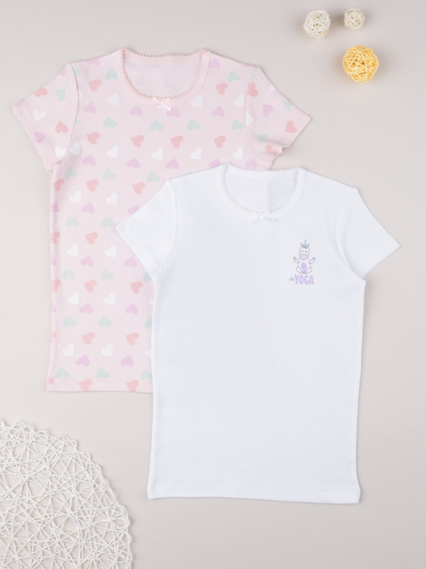 Pack 2 t-shirt íntima menina "corações" - Prénatal