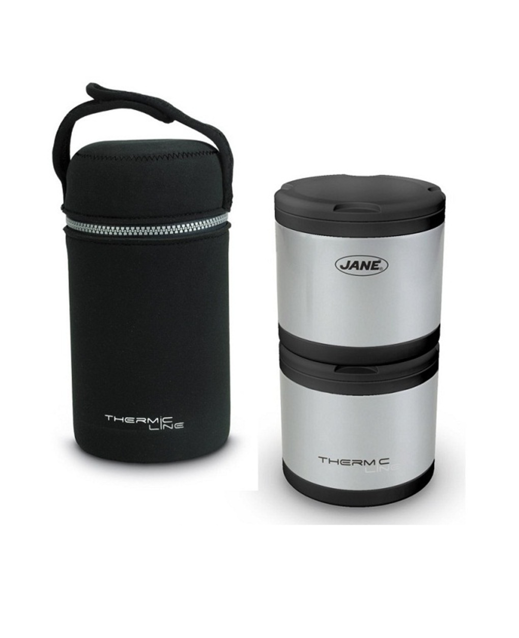 Jané - pack 2 termos para sólidos inox 500cc com tampa neoprene - Jané