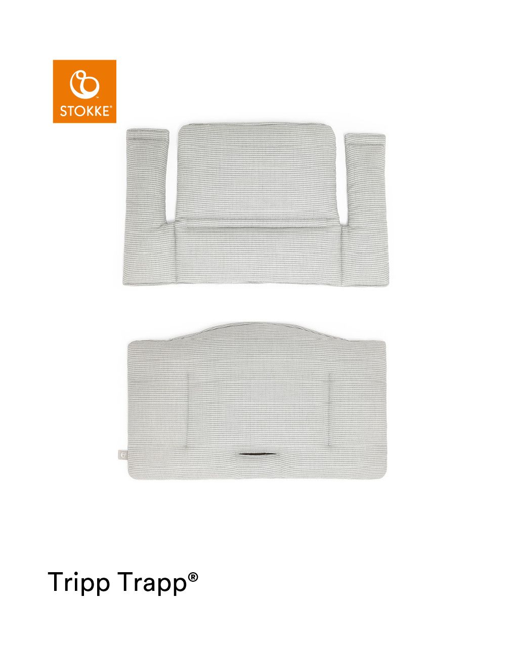 Almofada tripp trapp® classic nordic grey ocs almofada para cadeira alta, macia e abertura para seu bebê - Stokke