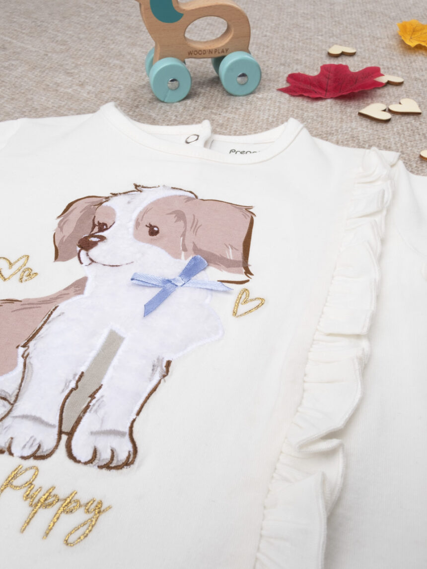 T-shirt girl stampata "pretty puppy" - Prénatal