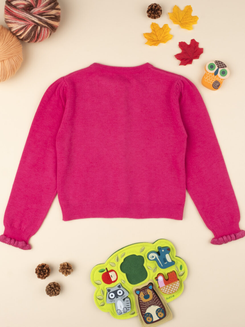 Suéter fúcsia tricot feminino cardigan - Prénatal