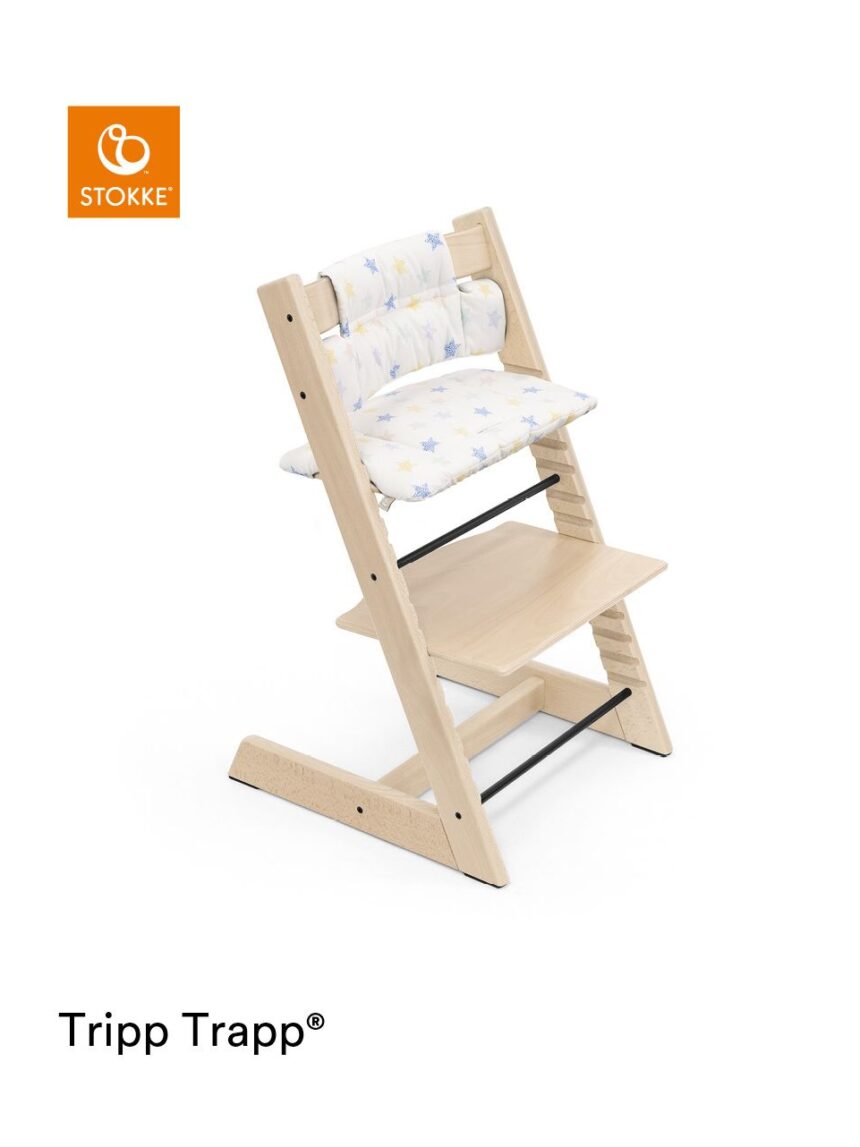 Almofada tripp trapp® classic stars multi ocs almofada para cadeira alta, macia e abertura para seu bebê - Stokke