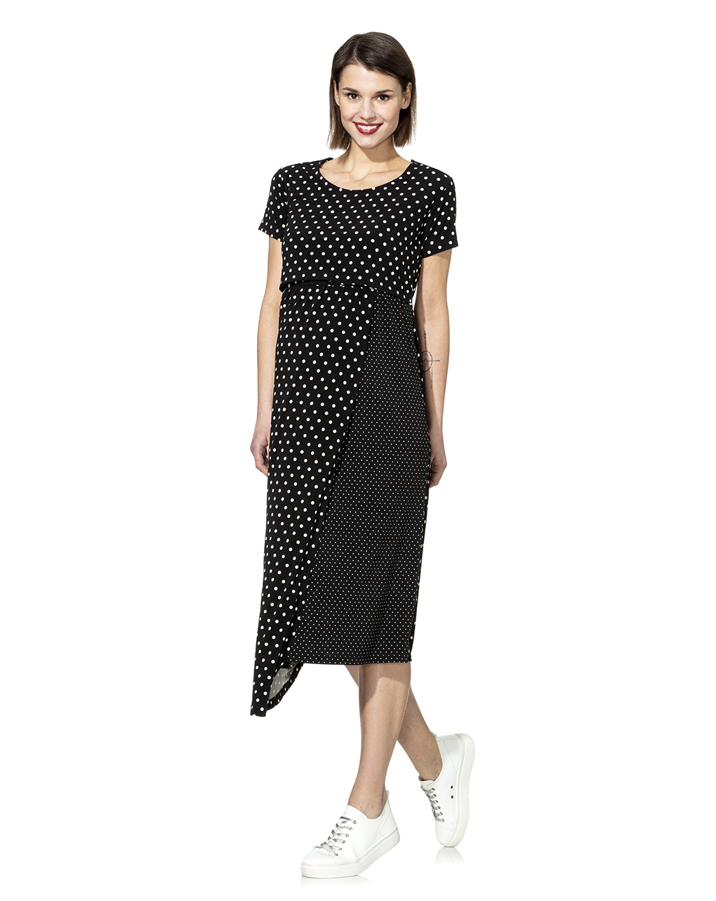 Vestido longo com impressão polka - Prénatal