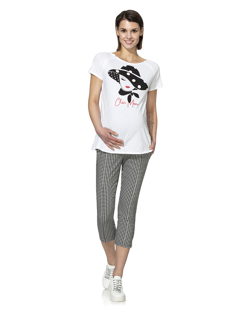 Calça capri em vichy - Prénatal