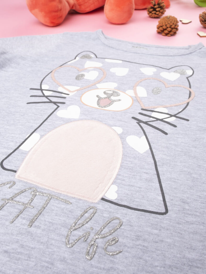 T-shirt menina "cat life" - Prénatal