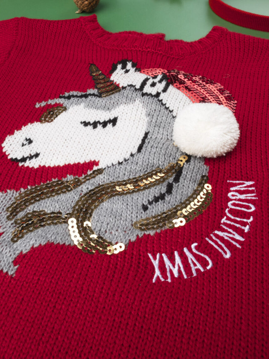 Menina maglia tricot "unicórnio de natal" - Prénatal