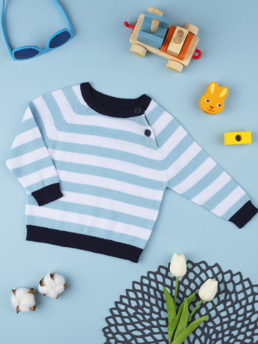 Suéter menino listrado azul - Prénatal