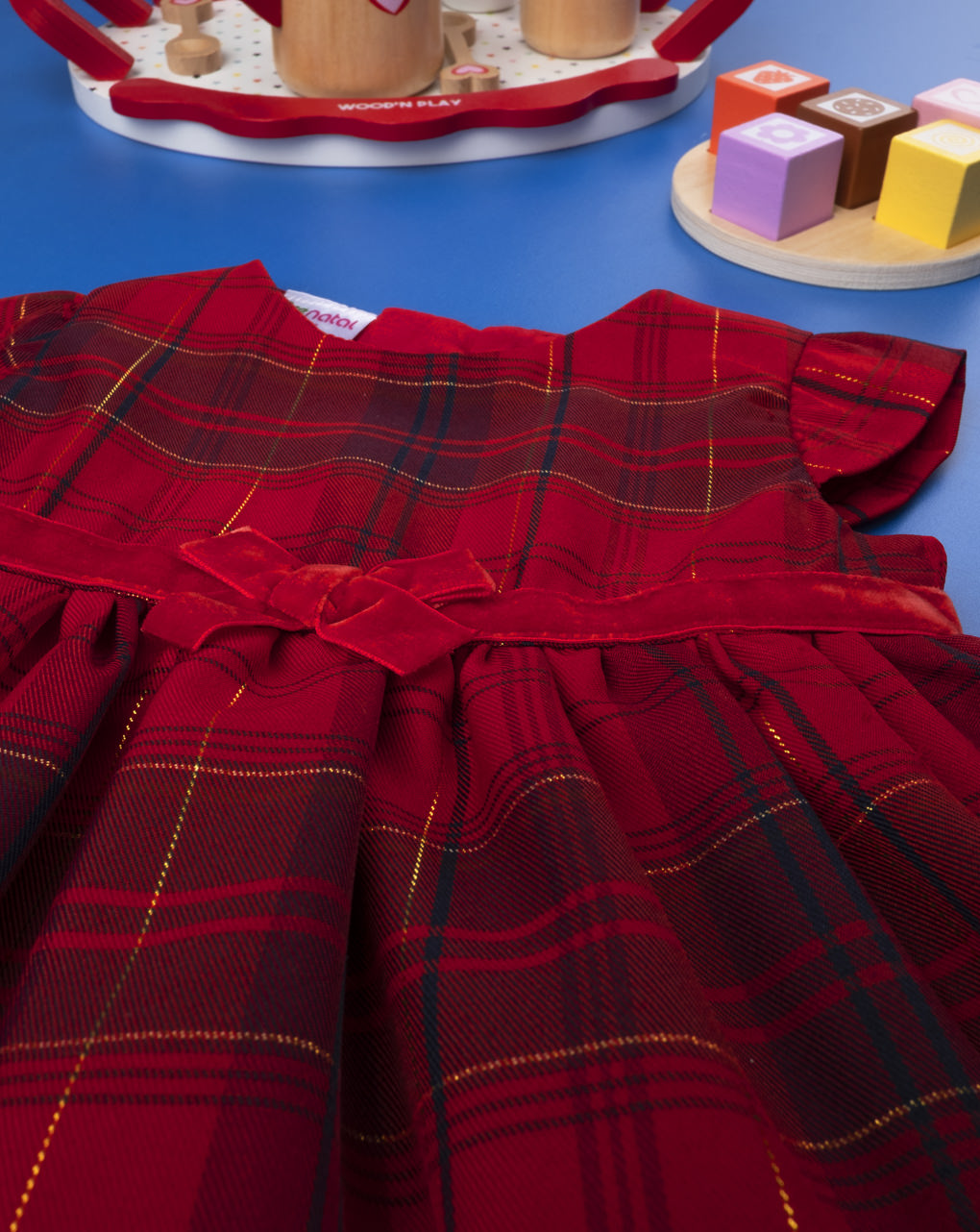 Conjunto de vestido escocês - Prénatal