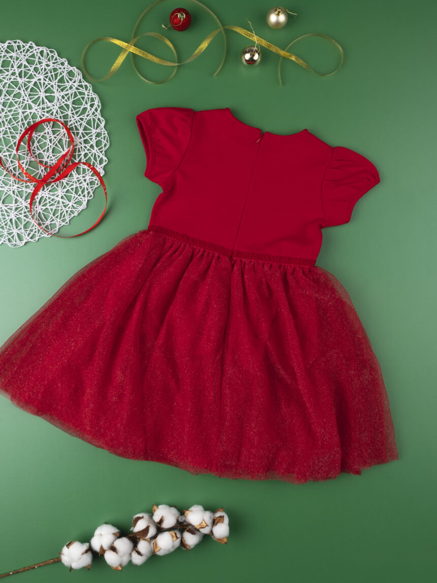 Vestido de menina glitter vermelho - Prénatal