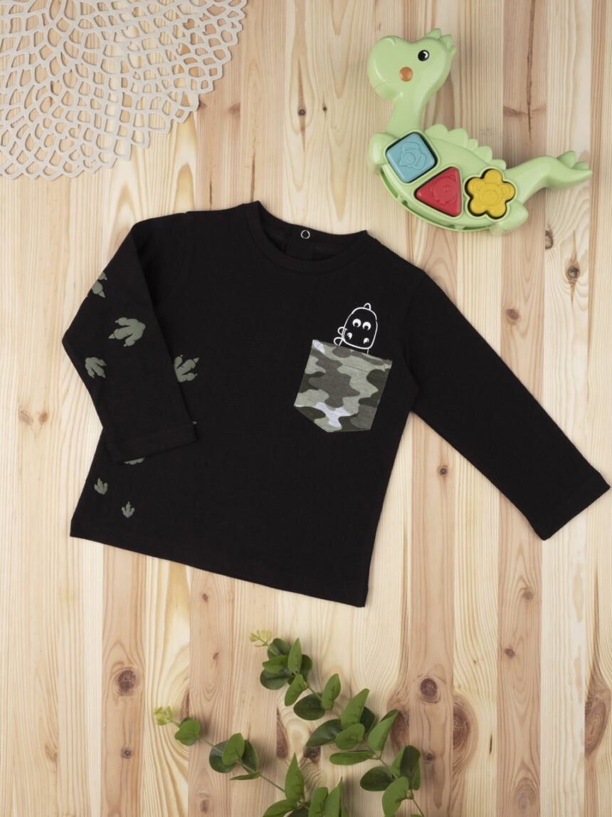 Camiseta menino camuflagem preta - Prénatal