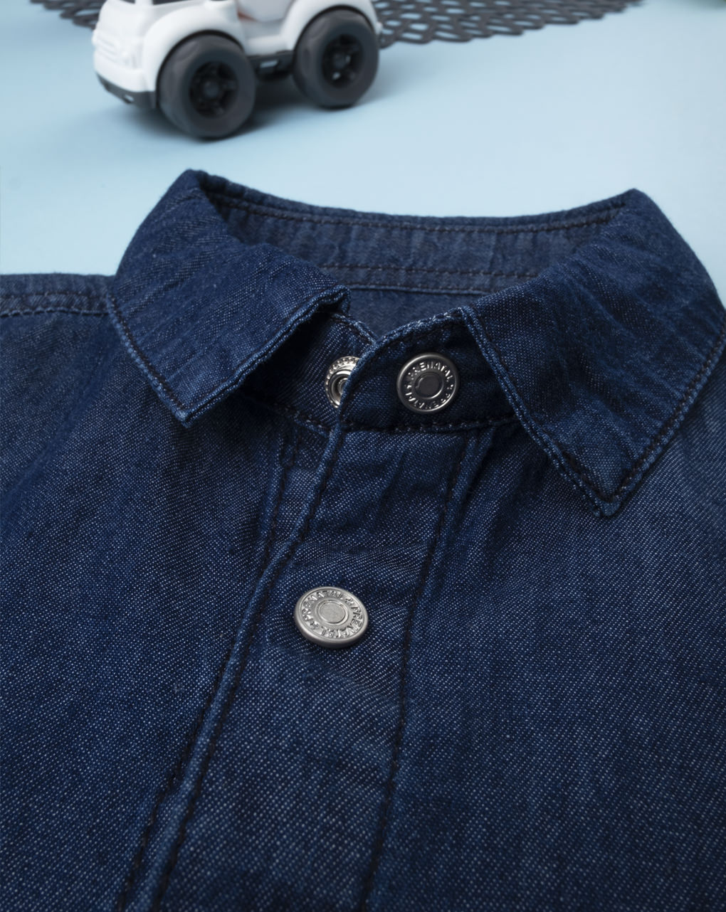 Camisa jeans azul menino - Prénatal