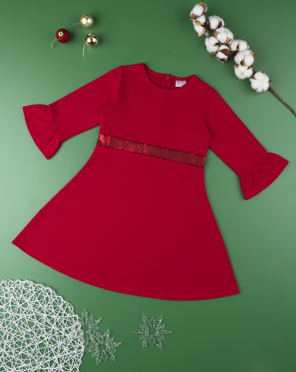 Vestido feminino de lantejoulas vermelhas - Prénatal
