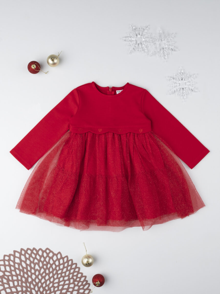 Vestido de menina de tule vermelho - Prénatal