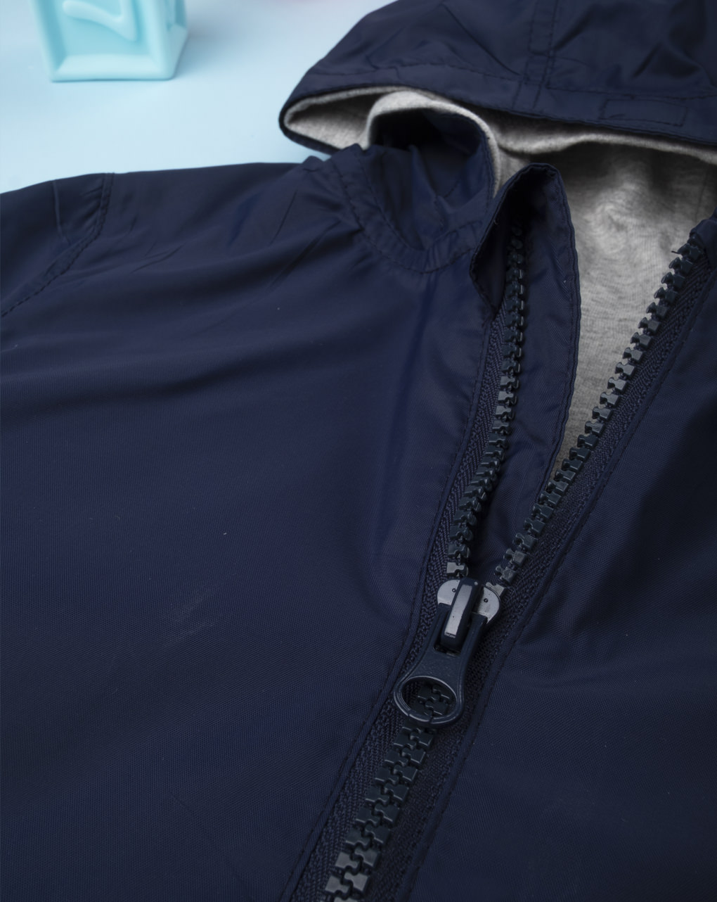 Jaqueta masculina azul à prova de vento - Prénatal