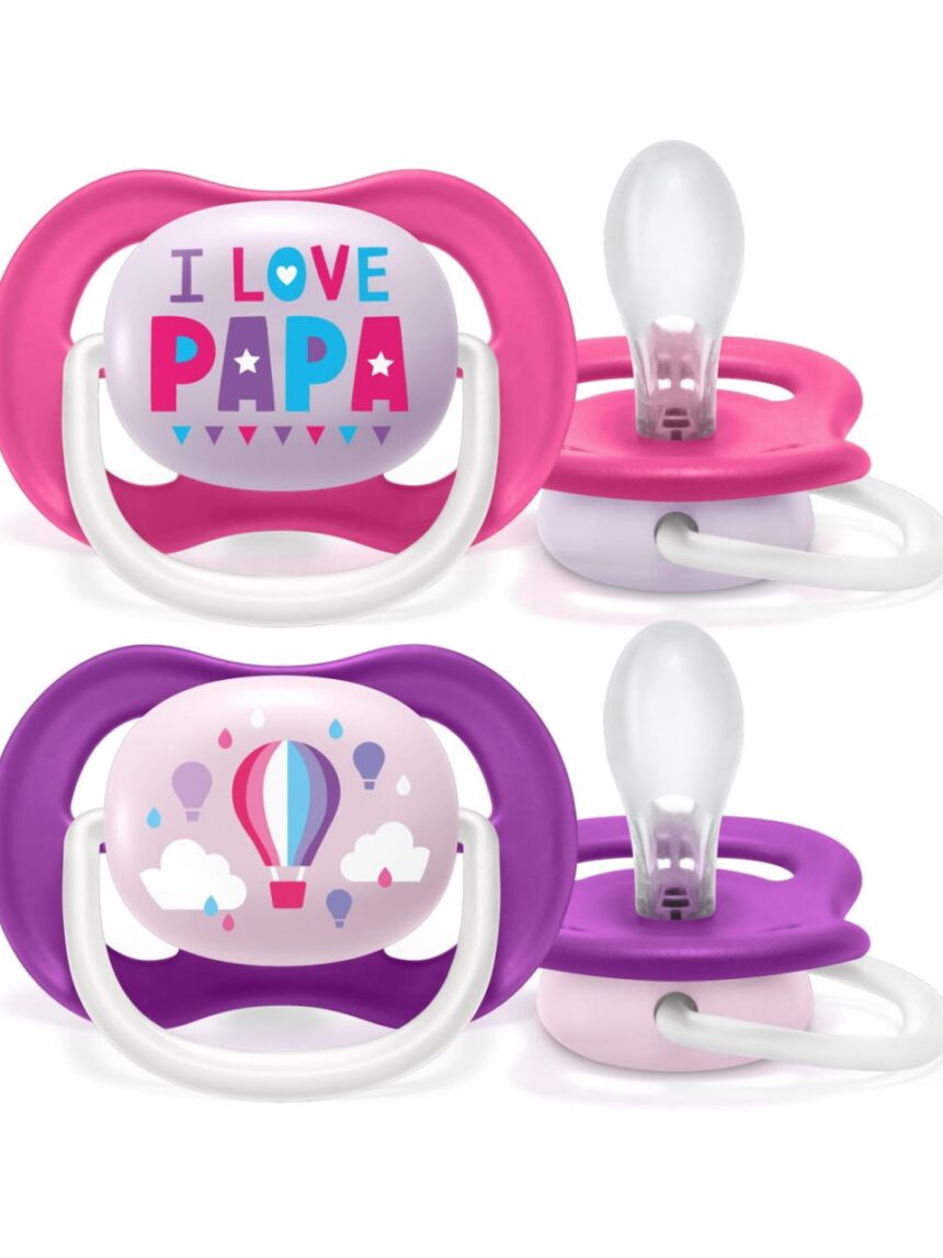 Chupetas philips avent 2 ultra air collection 6-18 feminino - pope - Avent