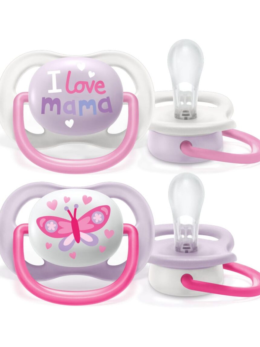 Chupetas philips avent 2 ultra air collection 0-6m fêmea - mamãe - Avent