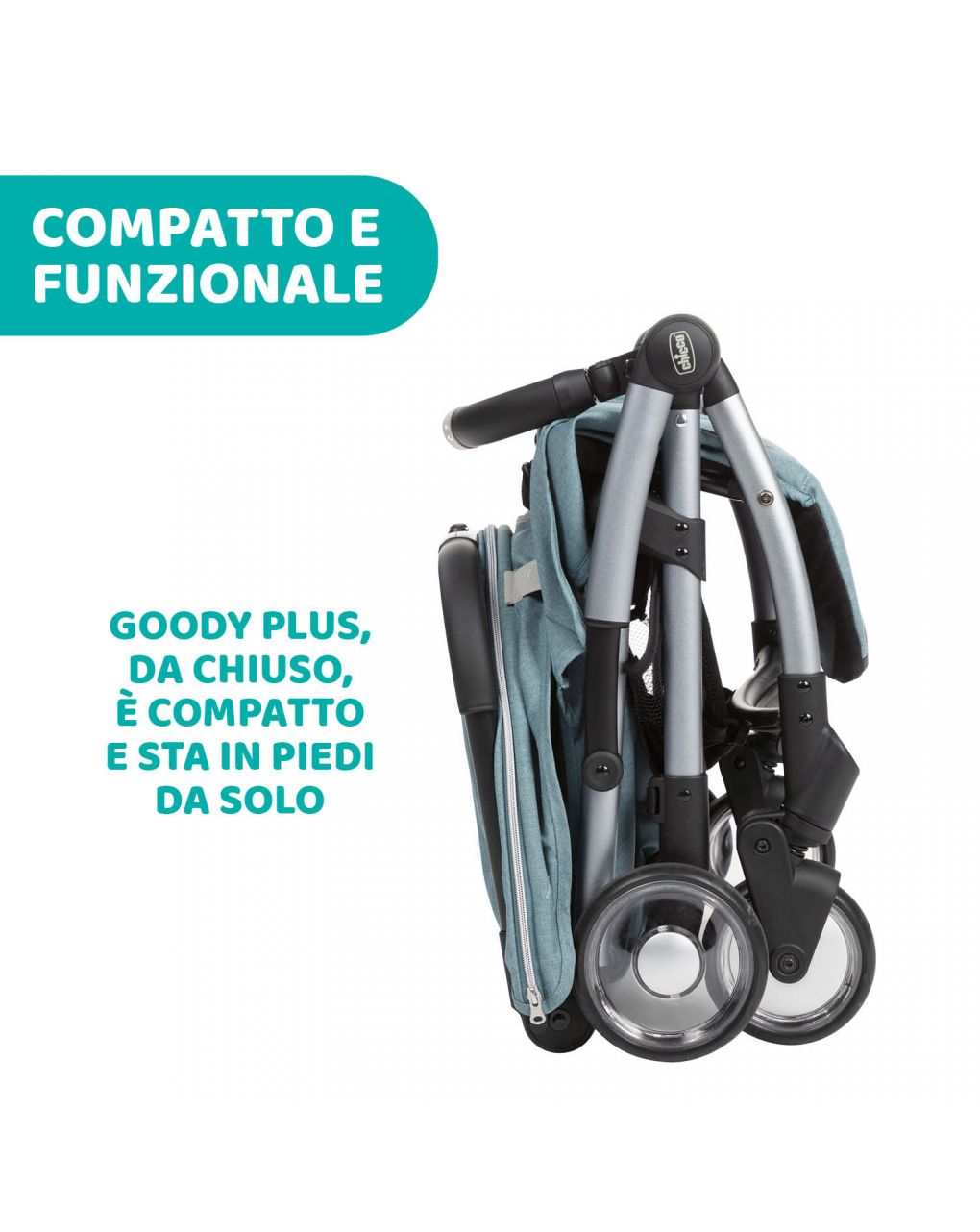 Carrinho de criança chicco goody plus dusty green - Chicco