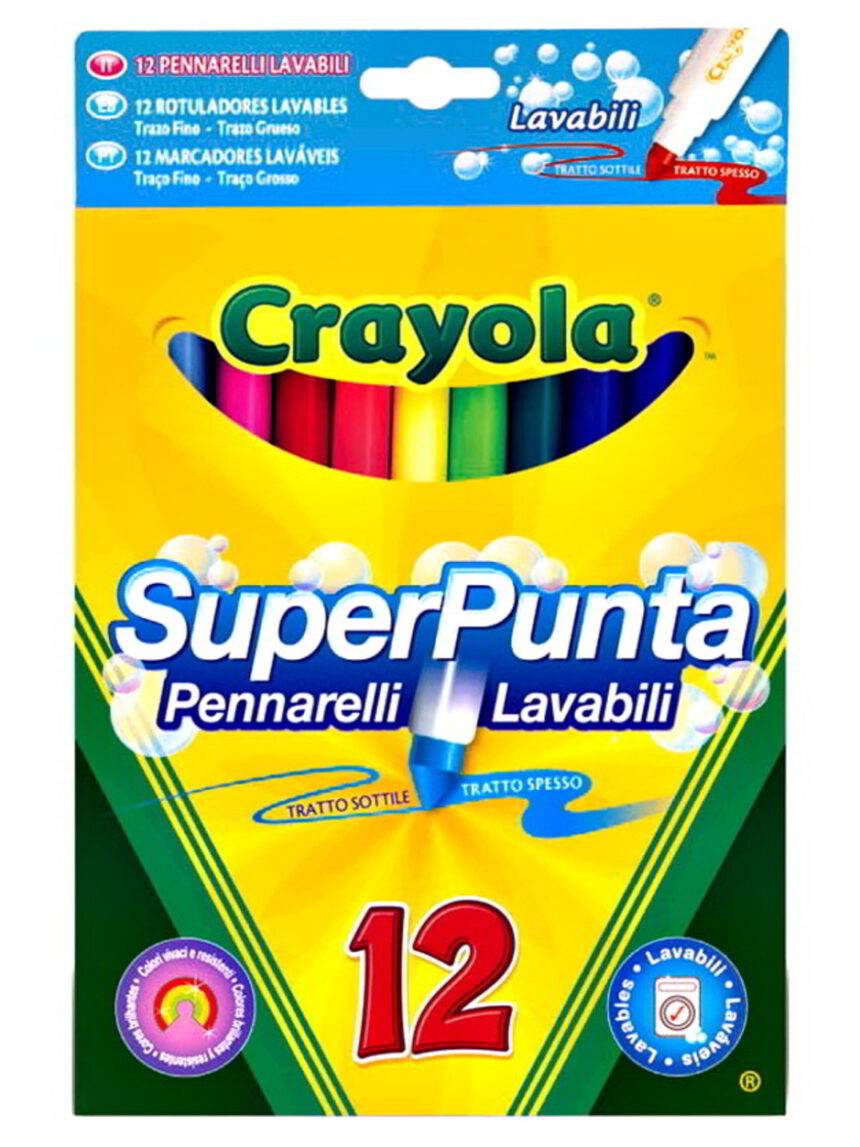 Crayola - conjunto de 12 marcadores de pontos finos laváveis - Crayola