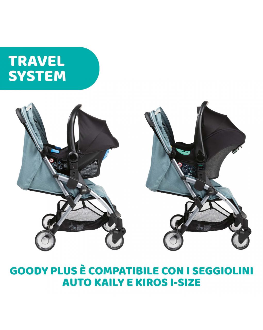Carrinho de criança chicco goody plus dusty green - Chicco