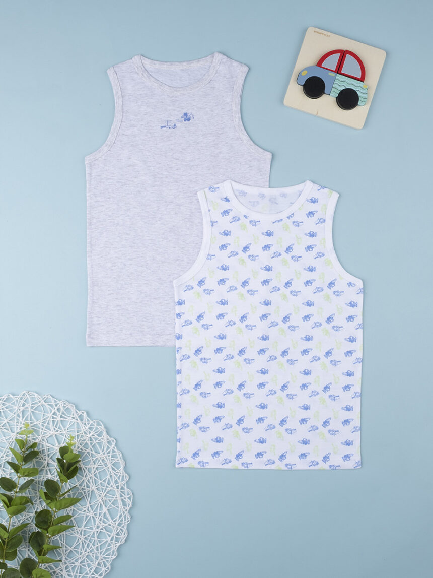 Pacote de 2 camisetas masculinas "tratores" - Prénatal