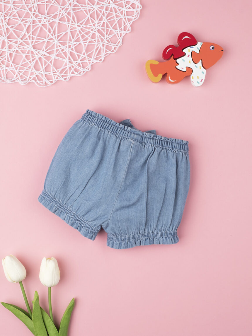 Shorts balão azul menina jeans - Prénatal
