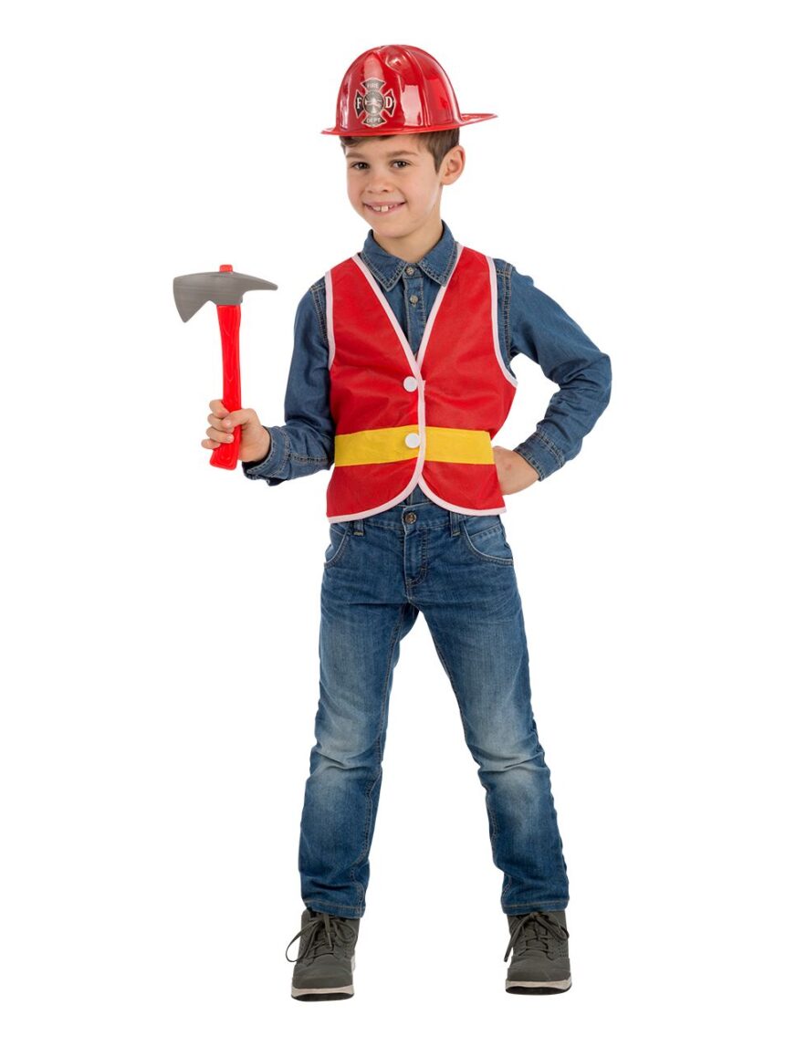 Conjunto de bombeiro (colette, chapéu e machadinha) - Carnival Toys