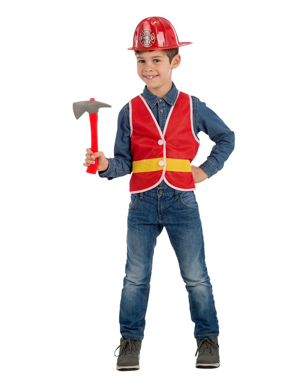 Conjunto de bombeiro (colette, chapéu e machadinha) - Carnival Toys