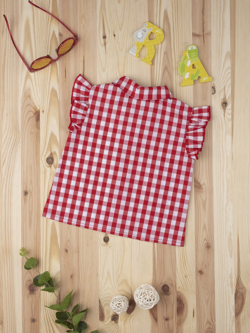 Camisa vermelha vichy menina - Prénatal