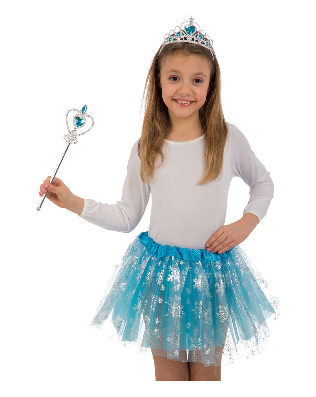 Conjunto de princesa de gelo (faixa de cabeça, saia e varinha) - Carnival Toys