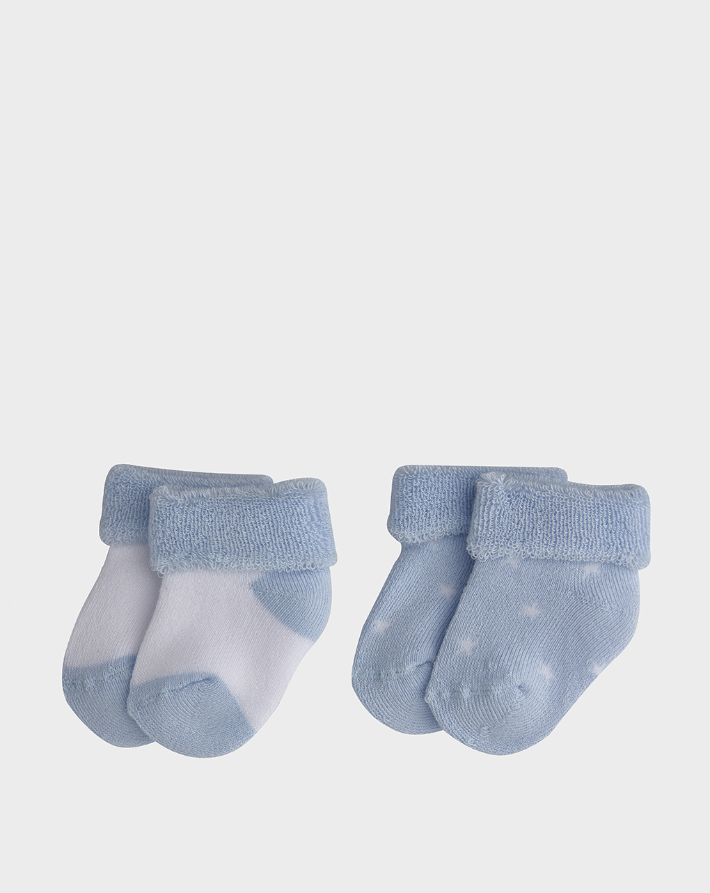 Pack de 2 pares de meias felpudas azul claro com estrelas - Prénatal