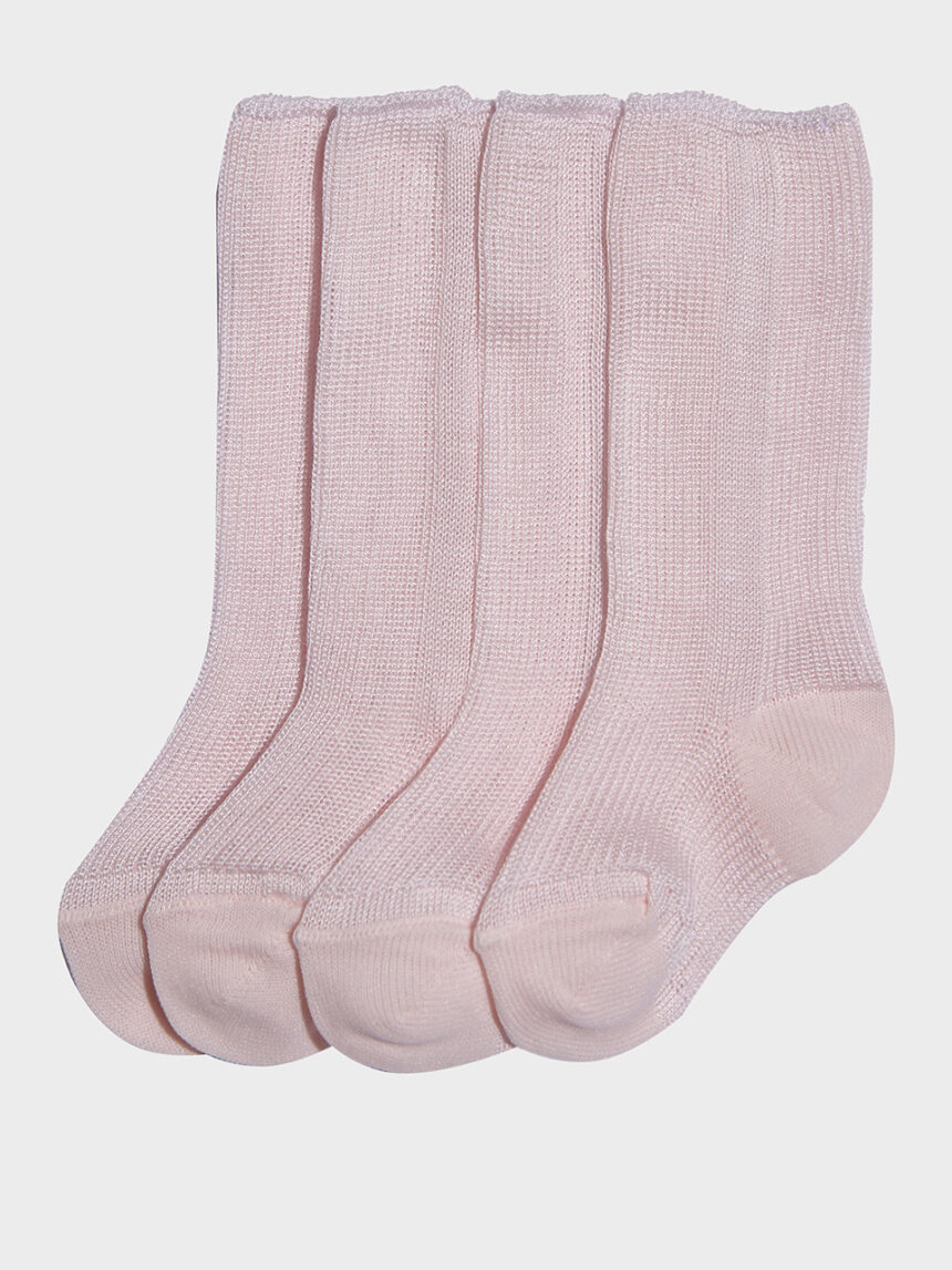 Pack de 2 pares de meias de primeiros dias de algodão rosa - Prénatal