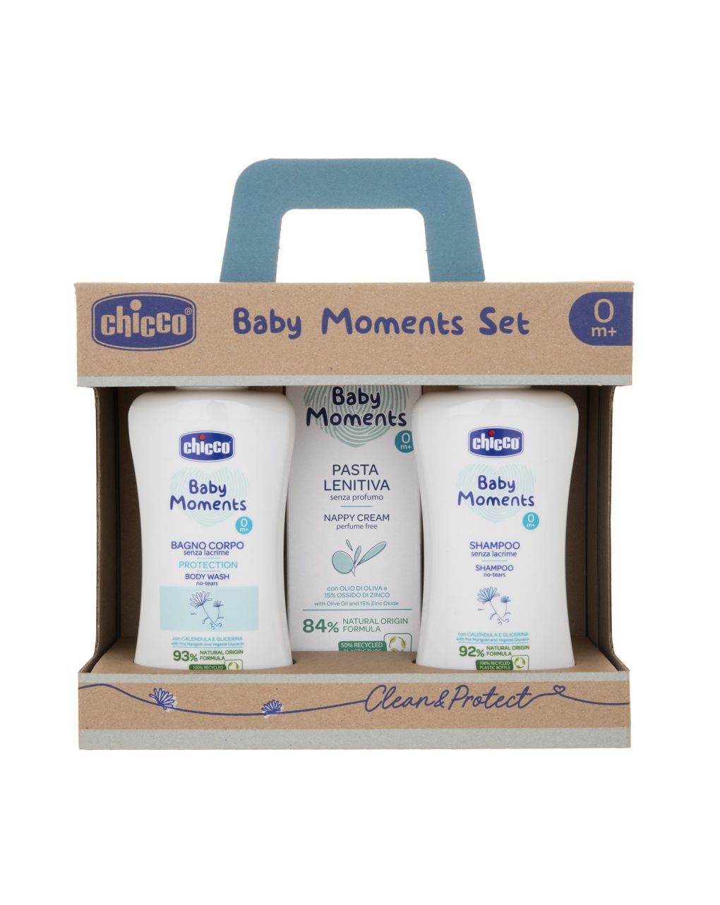Baby moments set 2 banho corporal, shampoo, pasta calmante - Chicco
