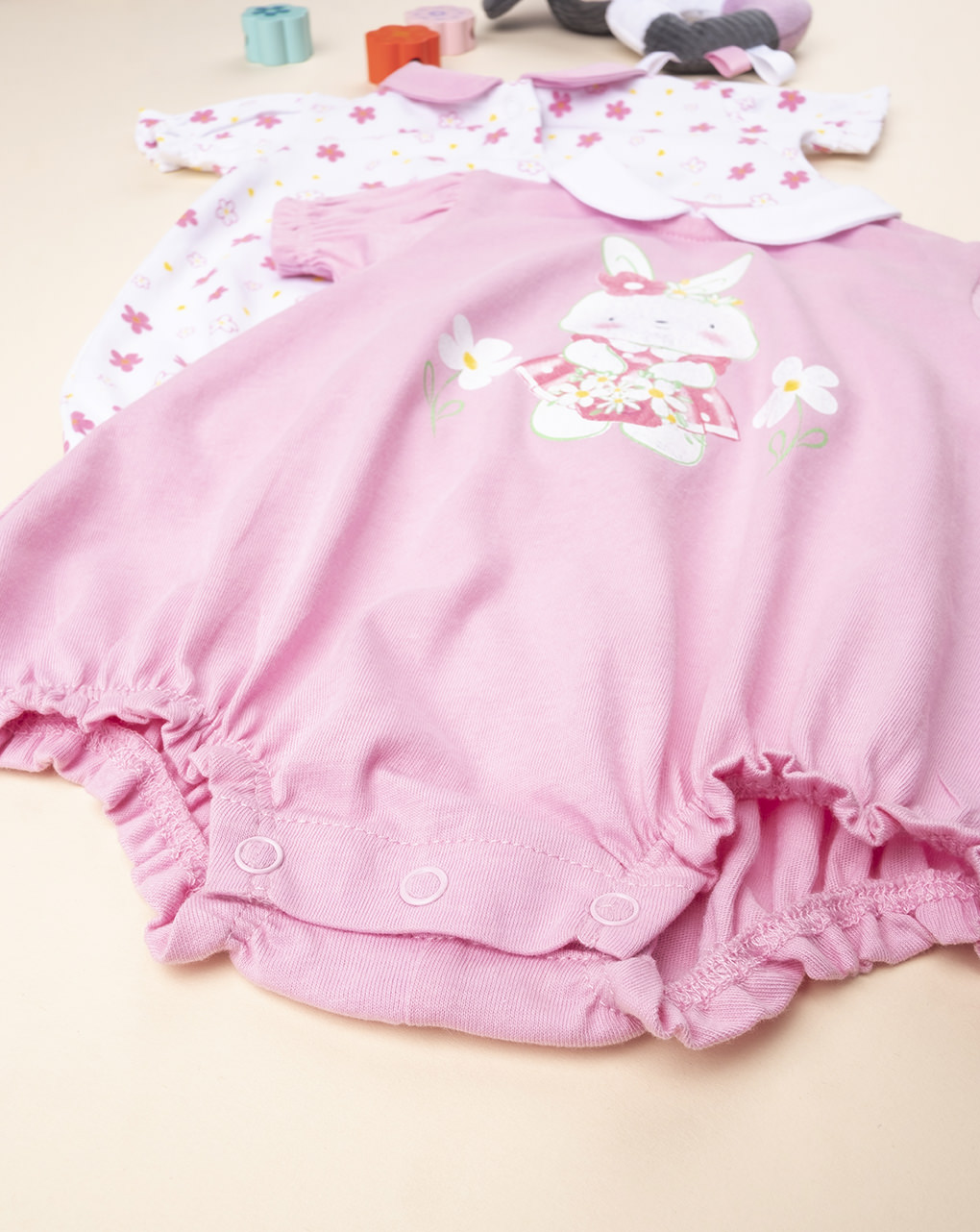 2 conjuntos de macacão rosa menina - Prénatal