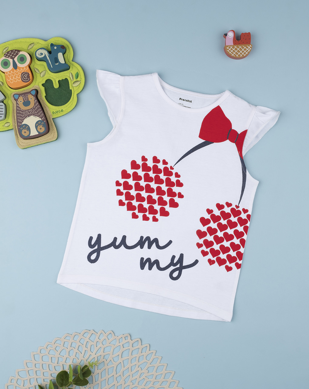 T-shirt menina "corações de cereja" - Prénatal