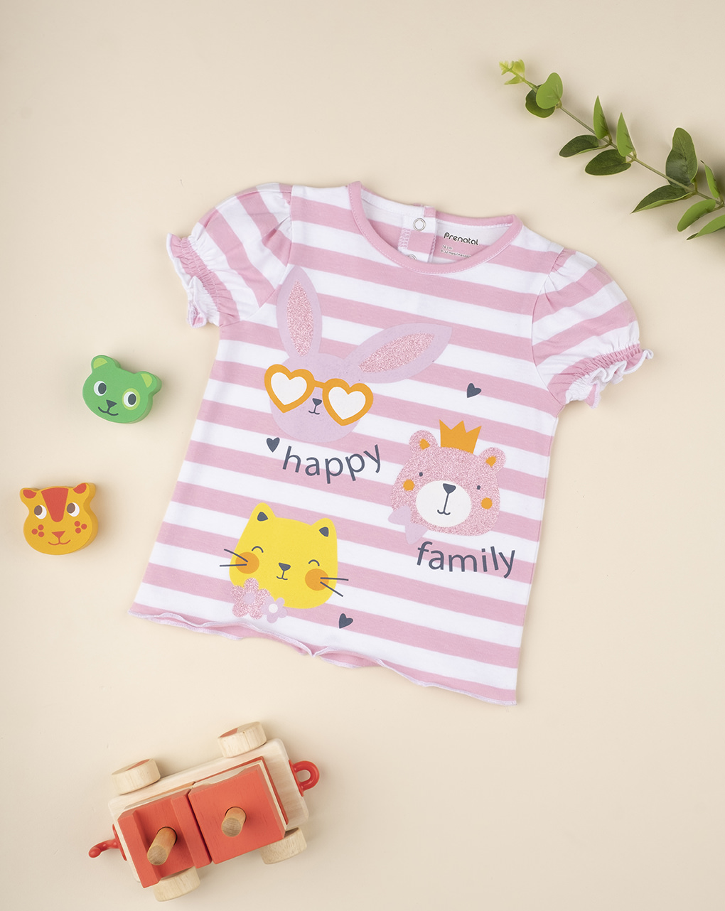 T-shirt girl "happy family" - Prénatal