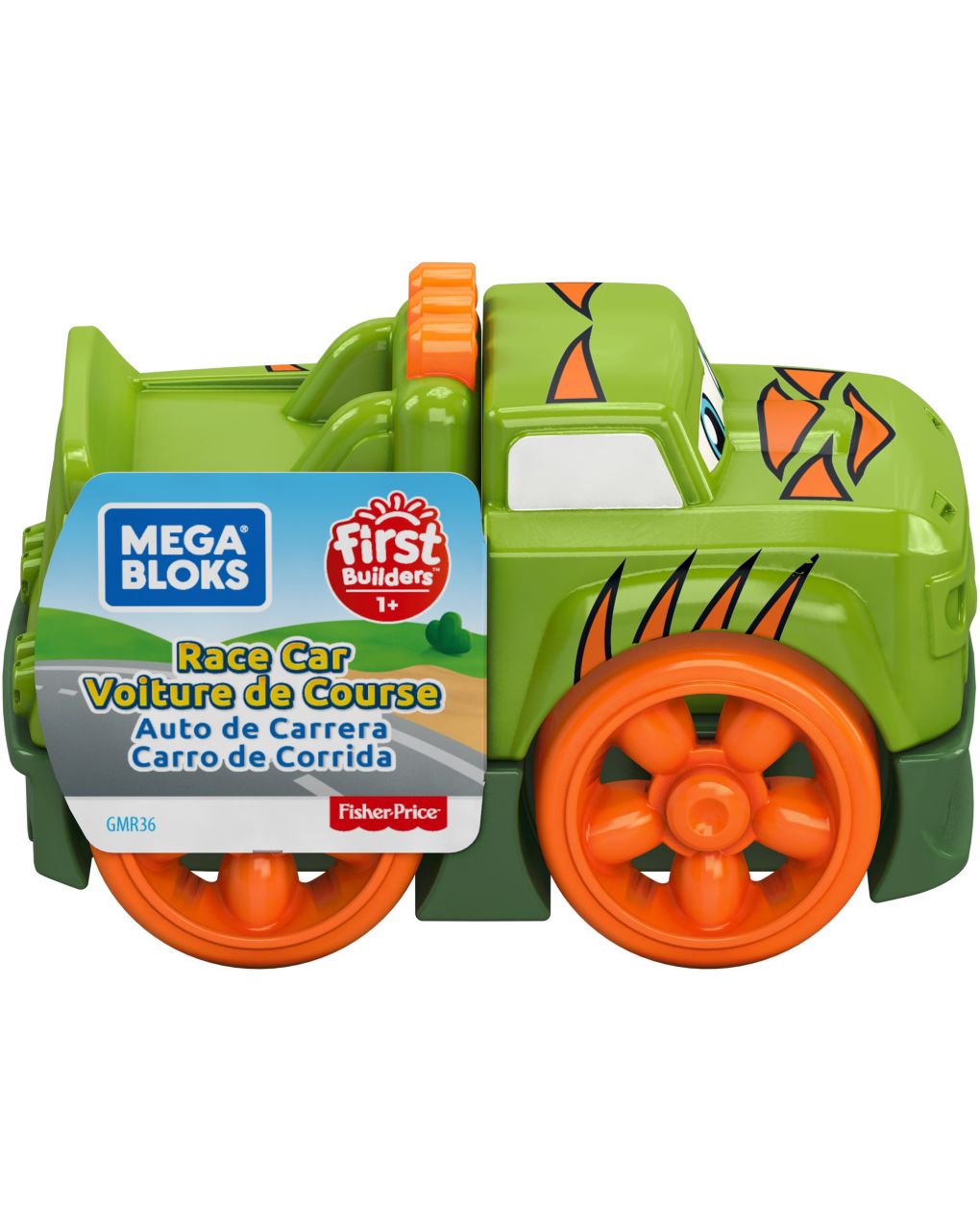 Mega blocos - montagem de veículos de primeiros pilotos com 3 blocos - Mattel