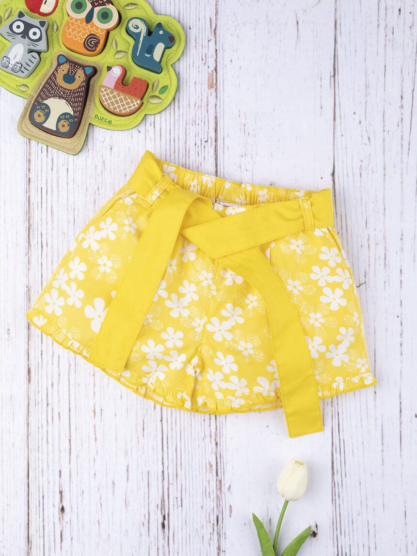 Shorts girl "flower" yellow - Prénatal
