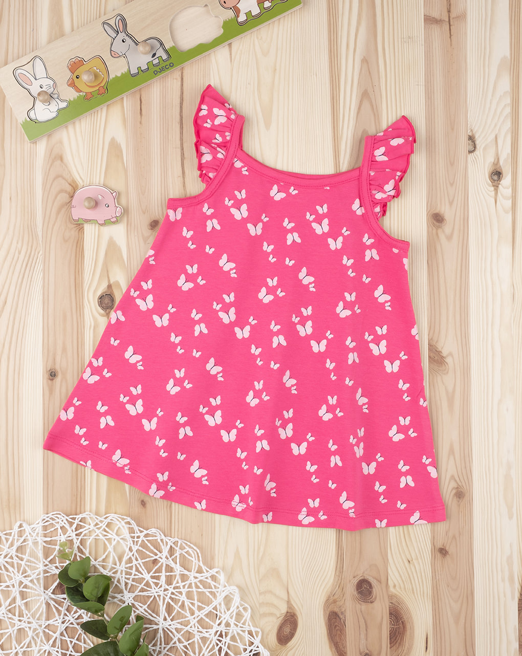 Vestido de menina "farfalle" rosa - Prénatal