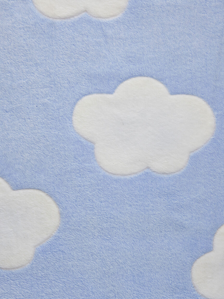 Manta de berço em pele sintética azul com nuvens - Prénatal
