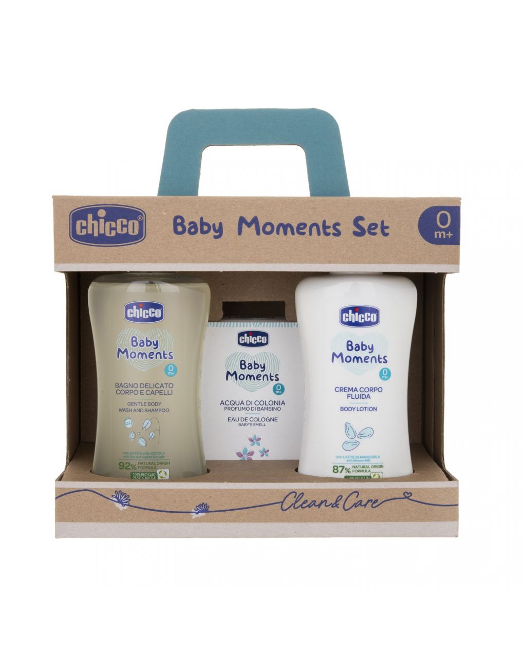 Conjunto baby moments 3 corpo/cabelo banho, creme corporal e colônia - Chicco