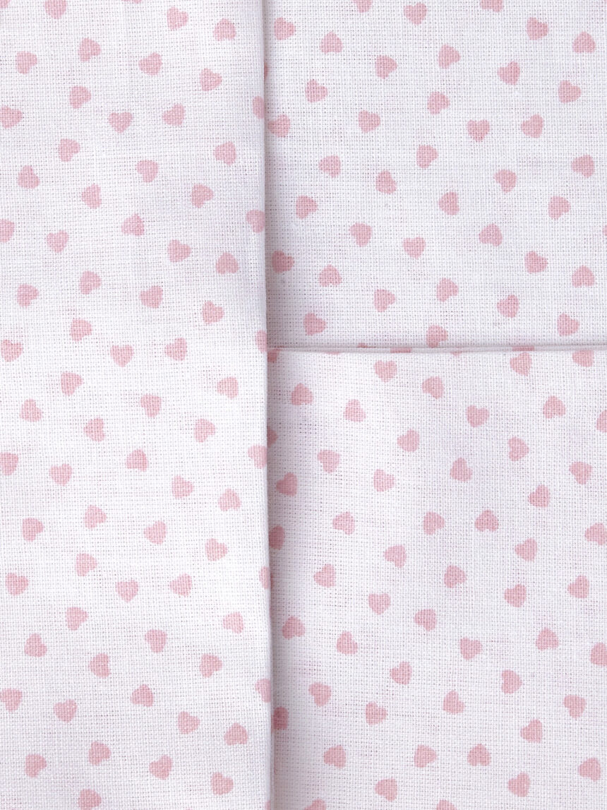 Conjunto de berço rosa de 2 peças com corações - Prénatal