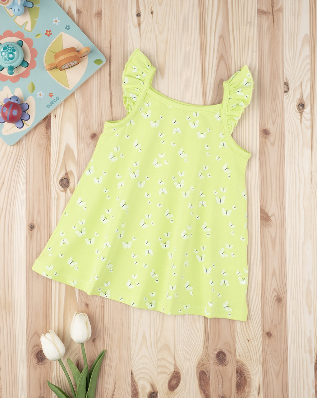 Vestido de menina verde "farfalle" - Prénatal