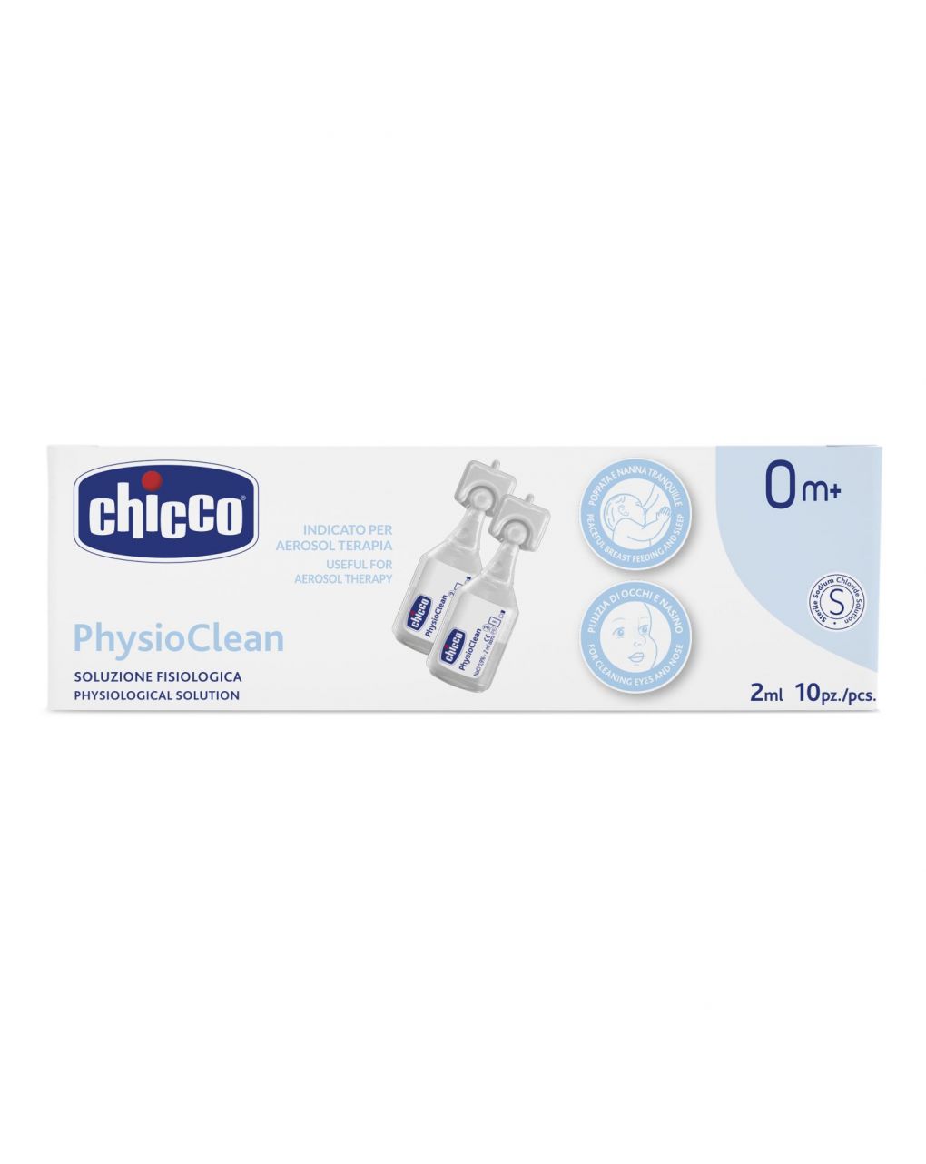 Solução fisiológica chicco physioclean 2 ml 10 unidades - Chicco